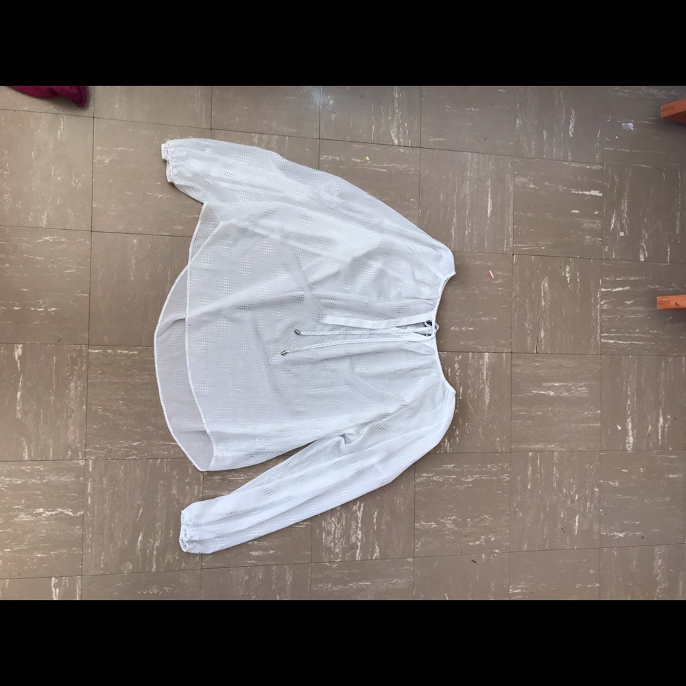 White see-through shirt with silver dots